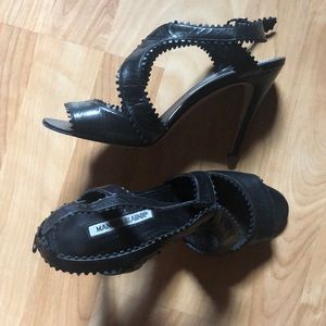 Manolo Blahnik PeepToe Slingback Sandals 38.5 US 8